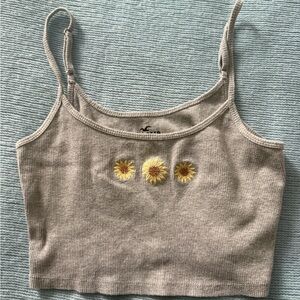 Hollister Floral Embroidered Crop Top